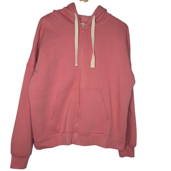 ZENANA Womens Pink Full Zip Hoodie Sweatshirt Jacket Size XL - Picture 1 of 6